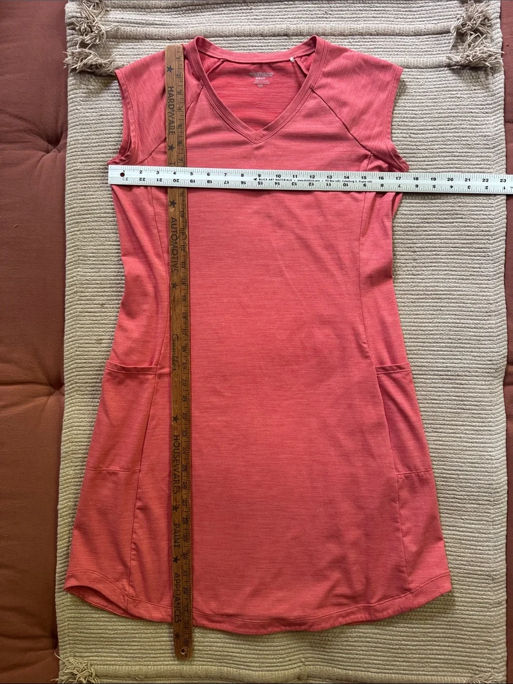 Toad&Co Tomboy tech dress cap sleeve coral salmon athletic women’s S NEW snags - Picture 4 of 12